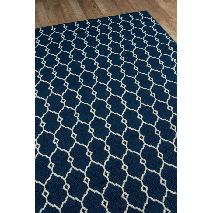 Momeni Baja Area Rug BAJ-2 Trellis Navy 6'7 X 9'6