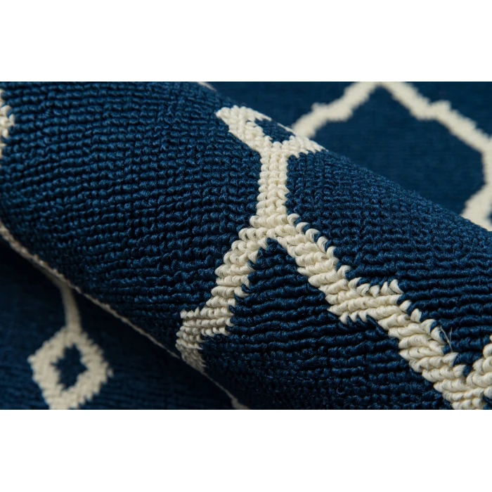 Momeni Baja Area Rug BAJ-2 Trellis Navy 6'7 X 9'6