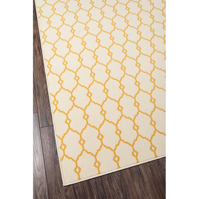 Momeni Baja Area Rug BAJ-2 Trellis Yellow 7'10 X 10'10