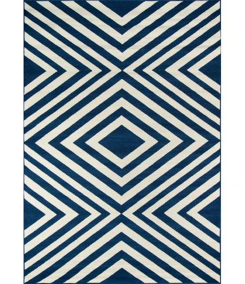 Momeni Baja Area Rug BAJ-8 Zig-Zag Navy 7'10 X 10'10