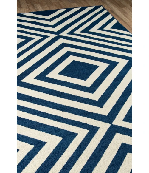 Momeni Baja Area Rug BAJ-8 Zig-Zag Navy 7'10 X 10'10
