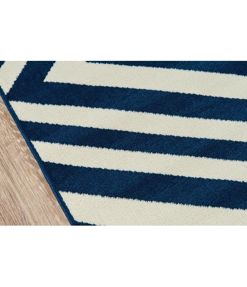 Momeni Baja Area Rug BAJ-8 Zig-Zag Navy 7'10 X 10'10