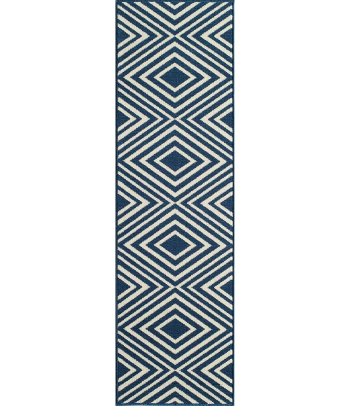 Momeni Baja Area Rug BAJ-8 Zig-Zag Navy 7'10 X 10'10