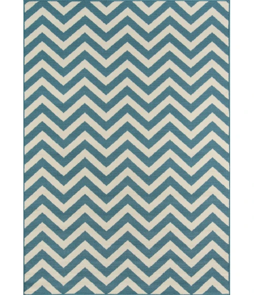 Momeni Baja Area Rug BAJ-9 Chevron Blue 2'3 X 7'6 Runner