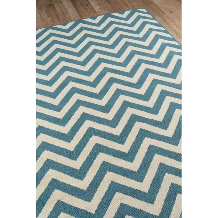 Momeni Baja Area Rug BAJ-9 Chevron Blue 5'3 X 7'6