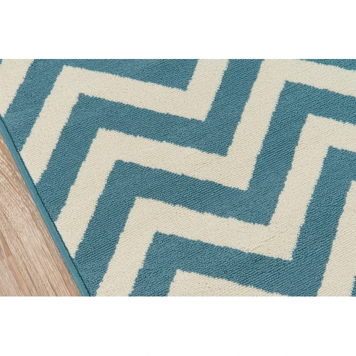 Momeni Baja Area Rug BAJ-9 Chevron Blue 5'3 X 7'6