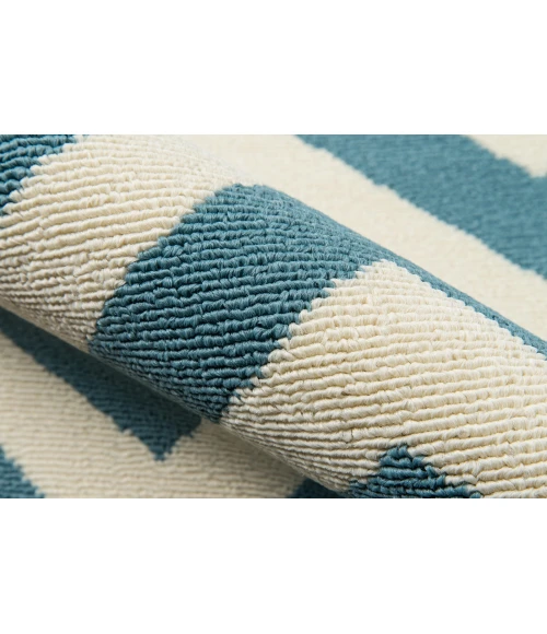 Momeni Baja Area Rug BAJ-9 Chevron Blue 2'3 X 7'6 Runner