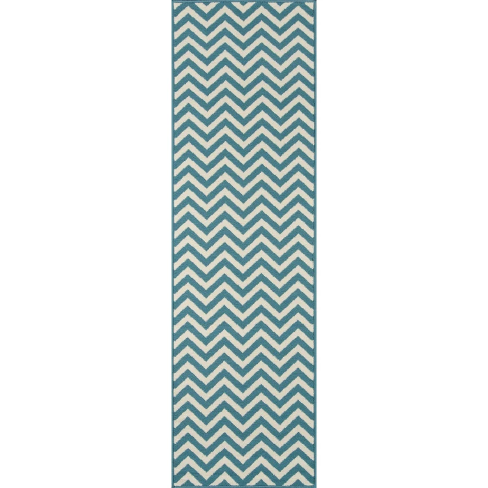Momeni Baja Area Rug BAJ-9 Chevron Blue 5'3 X 7'6