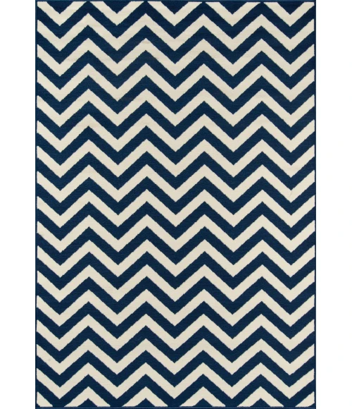 Momeni Baja Area Rug BAJ-9 Chevron Navy 8'6 X 13'