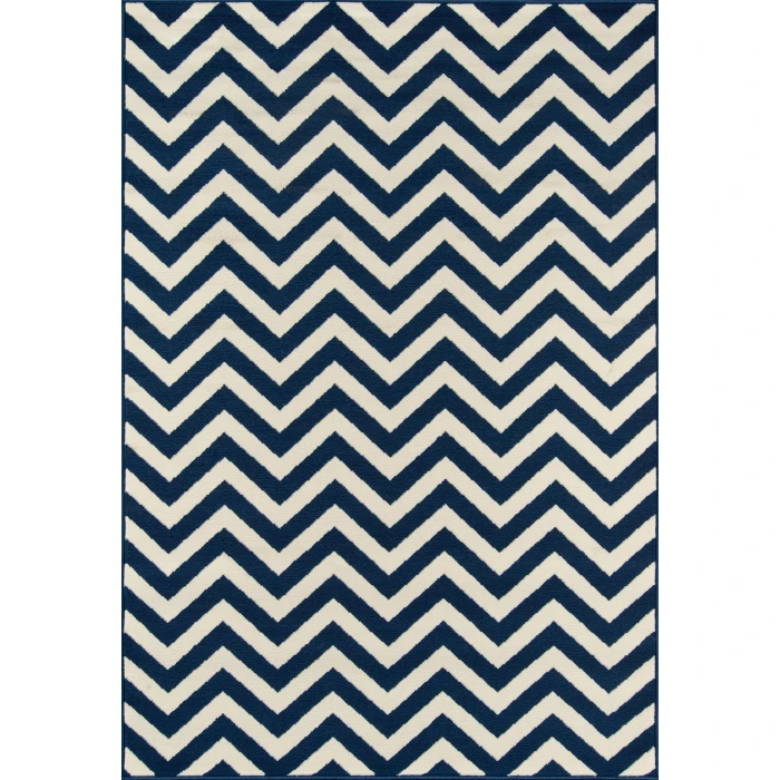 Momeni Baja Area Rug BAJ-9 Chevron Navy 2'3 X 4'6