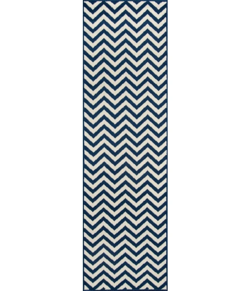 Momeni Baja Area Rug BAJ-9 Chevron Navy 8'6 X 13'