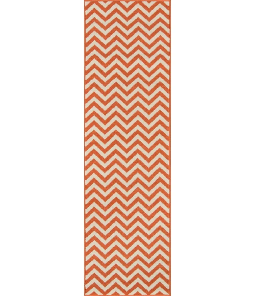 Momeni Baja Area Rug BAJ-9 Chevron Orange 2'3 X 7'6 Runner