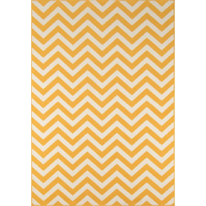 Momeni Baja Area Rug BAJ-9 Chevron Yellow 5'3 X 7'6