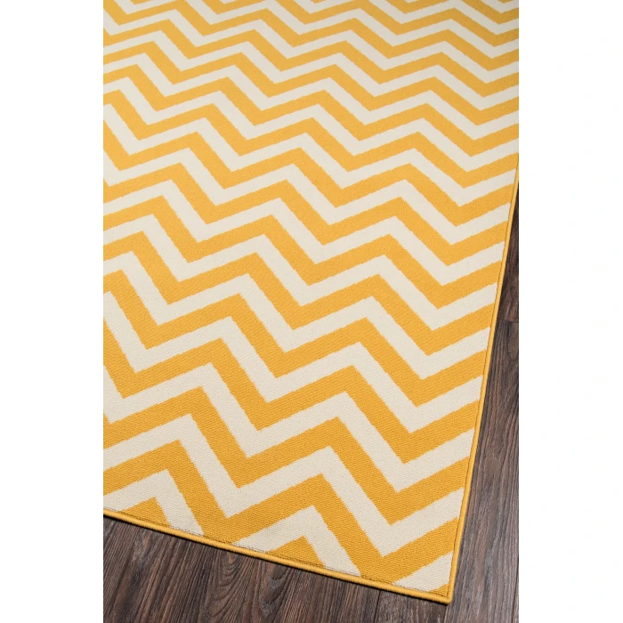 Momeni Baja Area Rug BAJ-9 Chevron Yellow 5'3 X 7'6