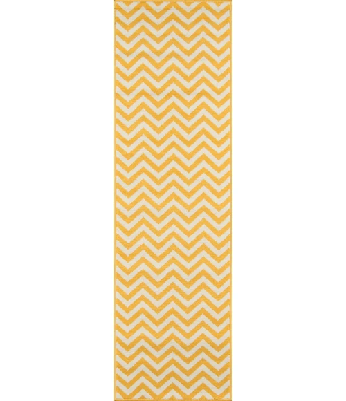Momeni Baja Area Rug BAJ-9 Chevron Yellow 2'3 X 7'6 Runner