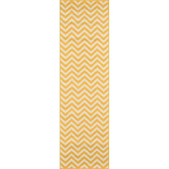 Momeni Baja Area Rug BAJ-9 Chevron Yellow 5'3 X 7'6