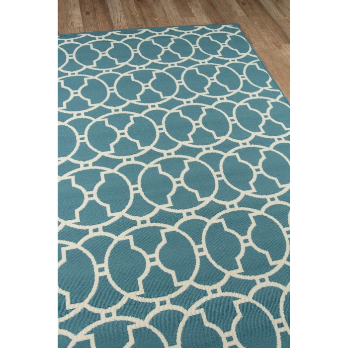Momeni Baja Area Rug BAJ11 Moroccan Tile Blue 6'7 X 9'6