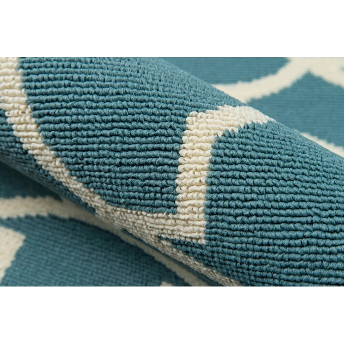 Momeni Baja Area Rug BAJ11 Moroccan Tile Blue 6'7 X 9'6