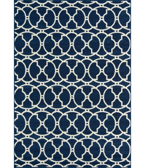Momeni Baja Area Rug BAJ11 Moroccan Tile Navy 7'10 X 10'10