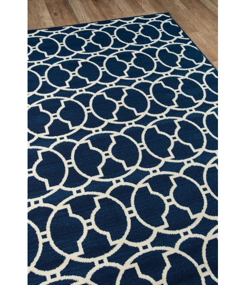Momeni Baja Area Rug BAJ11 Moroccan Tile Navy 7'10 X 10'10