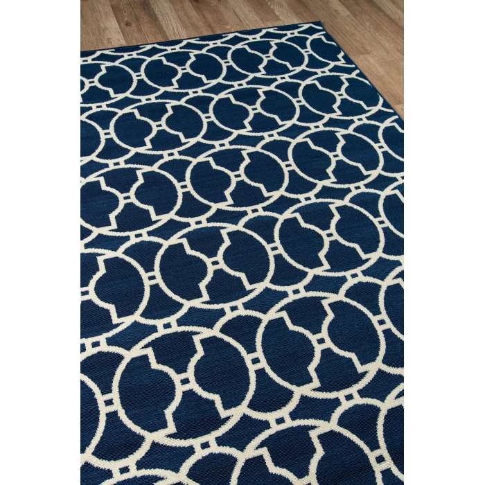 Momeni Baja Area Rug BAJ11 Moroccan Tile Navy 8'6 X 13'
