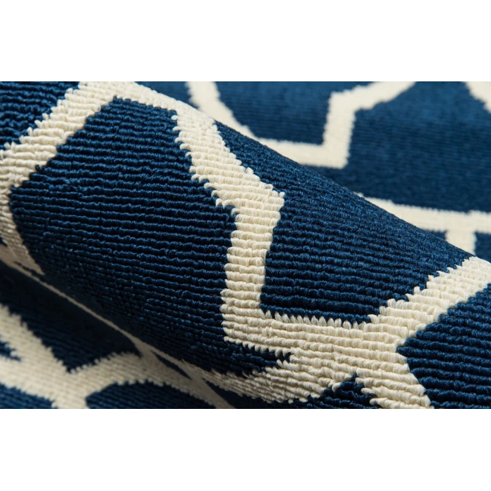 Momeni Baja Area Rug BAJ11 Moroccan Tile Navy 8'6 X 13'