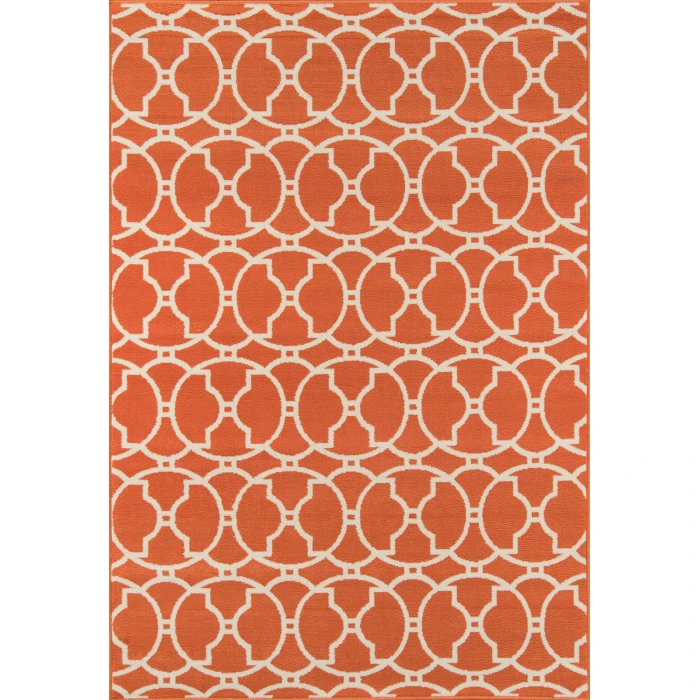 Momeni Baja Area Rug BAJ11 Moroccan Tile Orange 5'3 X 7'6
