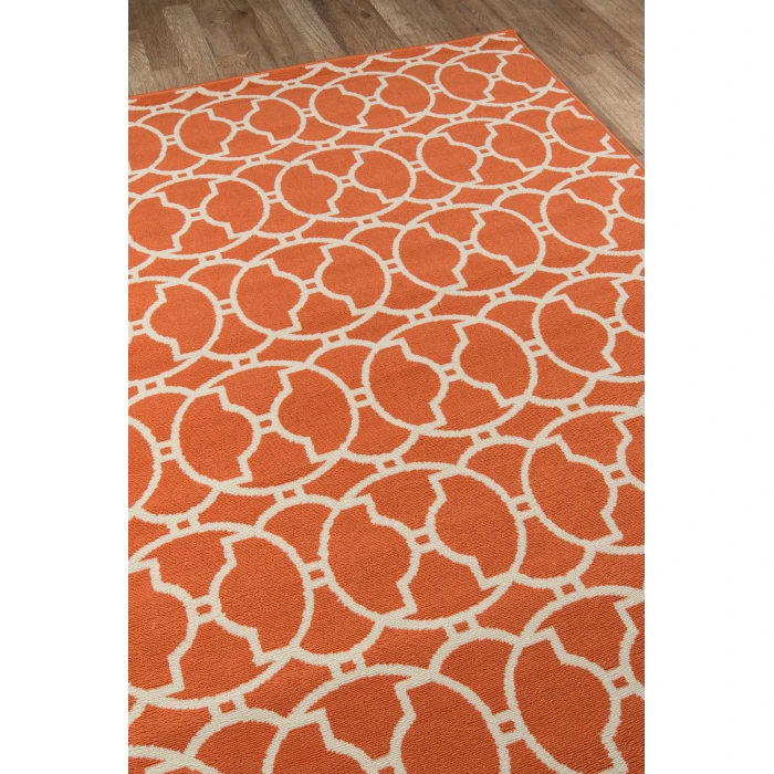 Momeni Baja Area Rug BAJ11 Moroccan Tile Orange 5'3 X 7'6
