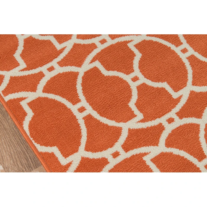 Momeni Baja Area Rug BAJ11 Moroccan Tile Orange 5'3 X 7'6