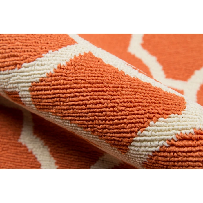 Momeni Baja Area Rug BAJ11 Moroccan Tile Orange 5'3 X 7'6