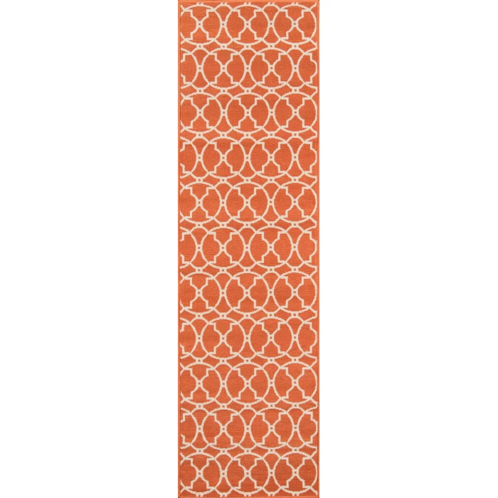 Momeni Baja Area Rug BAJ11 Moroccan Tile Orange 5'3 X 7'6