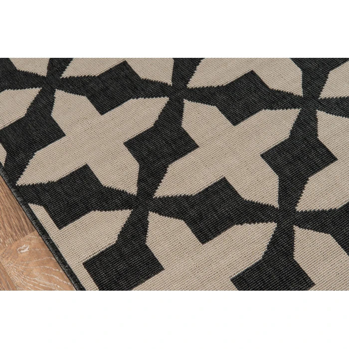 Momeni Baja Area Rug BAJ12 Crisscross Charcoal 6'7 X 9'6