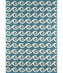 Momeni Baja Baj14 Blue Area Rug 6 ft. 7 in. X 9 ft. 6 in. Rectangle