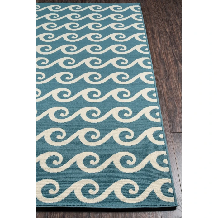 Momeni Baja Area Rug BAJ14 Waves Blue 2'3 X 4'6