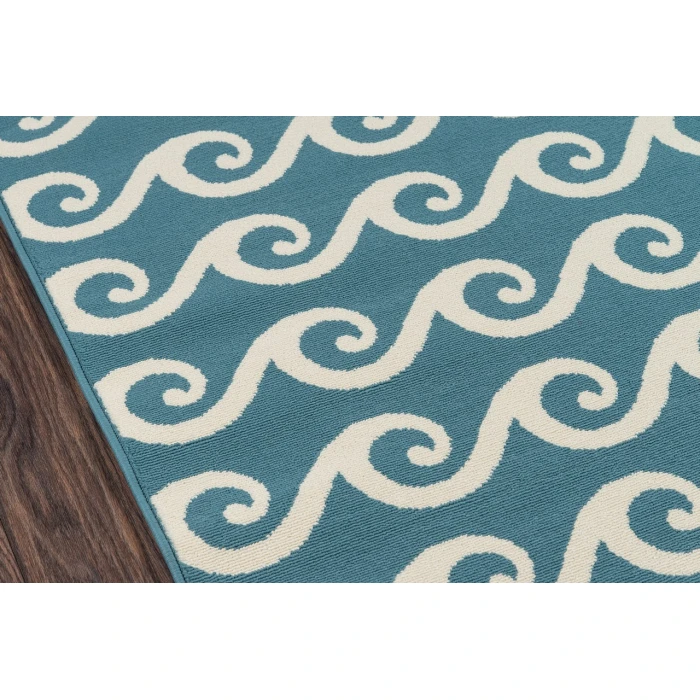 Momeni Baja Area Rug BAJ14 Waves Blue 2'3 X 4'6