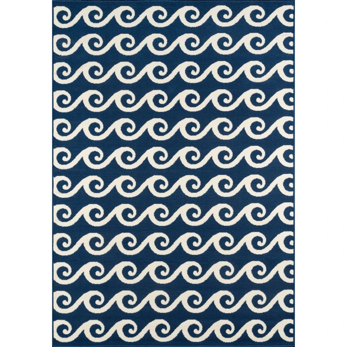 Momeni Baja Area Rug BAJ14 Waves Navy 2'3 X 4'6