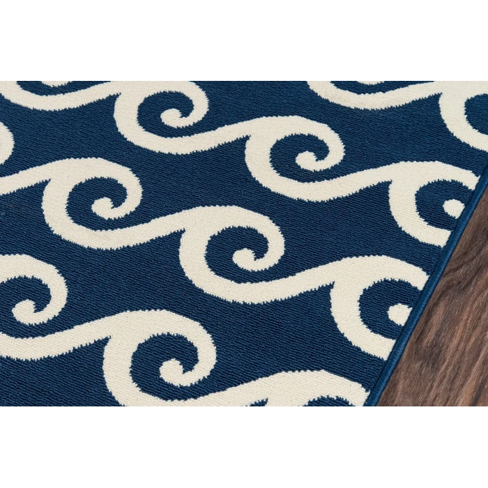 Momeni Baja Area Rug BAJ14 Waves Navy 2'3 X 4'6
