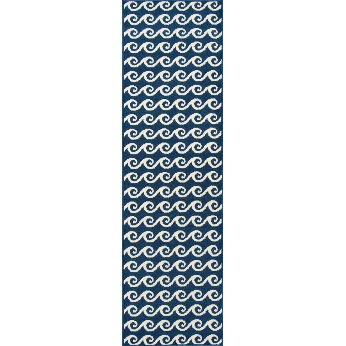 Momeni Baja Area Rug BAJ14 Waves Navy 2'3 X 4'6