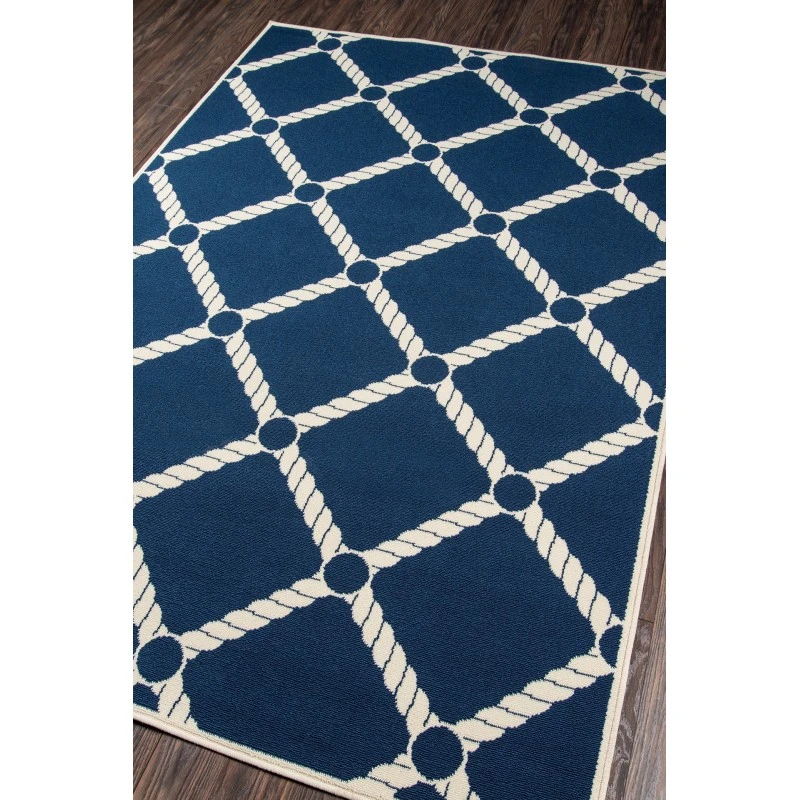 Momeni Baja Area Rug BAJ15 Nautical Rope Navy 2'3 X 7'6 Runner