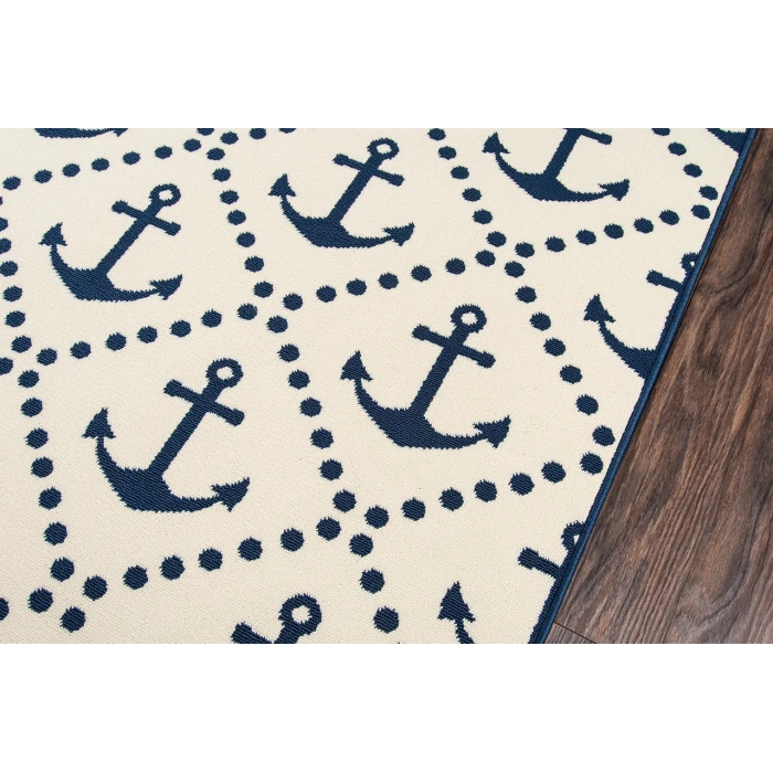 Momeni Baja Area Rug BAJ16 Anchors Ivory 1'8 X 3'7