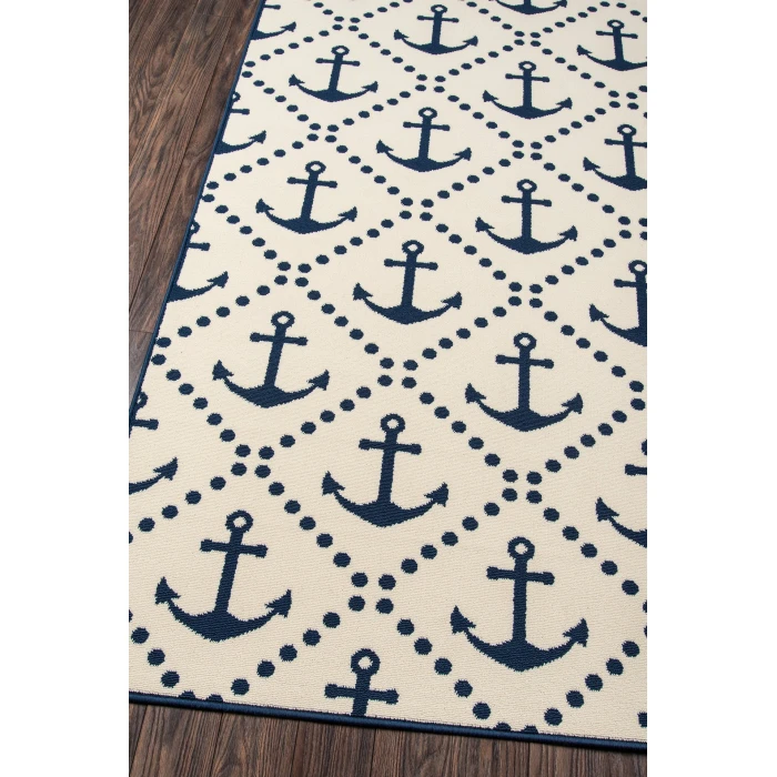 Momeni Baja Area Rug BAJ16 Anchors Ivory 1'8 X 3'7