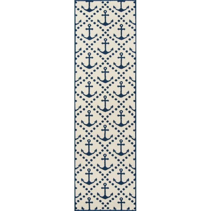 Momeni Baja Area Rug BAJ16 Anchors Ivory 1'8 X 3'7