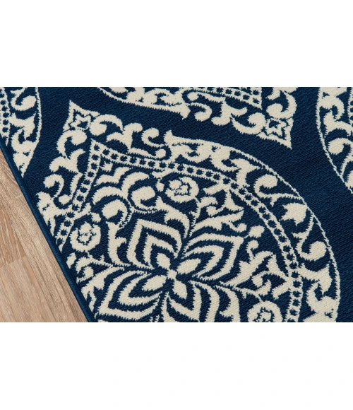 Momeni Baja Area Rug BAJ17 Arabesque Navy 6'7 X 9'6