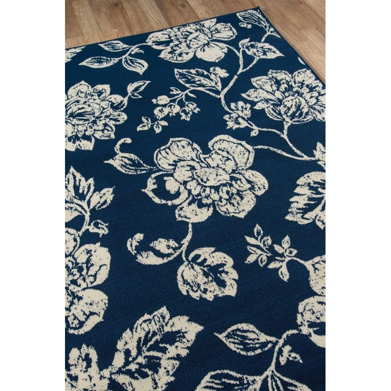 Momeni Baja Area Rug BAJ18 Floral Blooms Navy 1'8 X 3'7