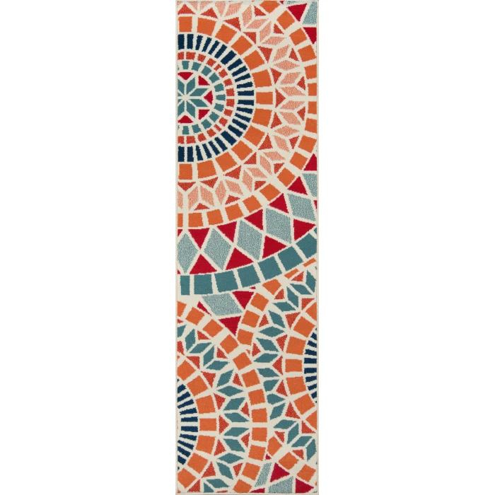 Momeni Baja Area Rug BAJ24 Mosaic Multi 7'10 X 10'10