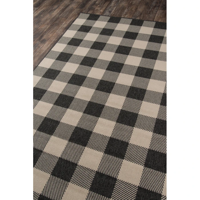 Momeni Baja Area Rug BAJ25 Buffalo Check Charcoal 1'8 X 3'7