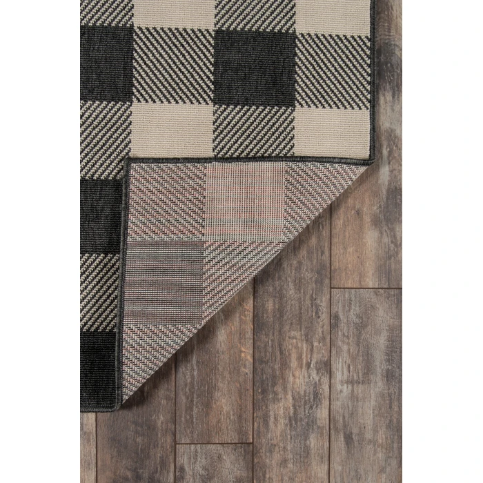 Momeni Baja Area Rug BAJ25 Buffalo Check Charcoal 1'8 X 3'7