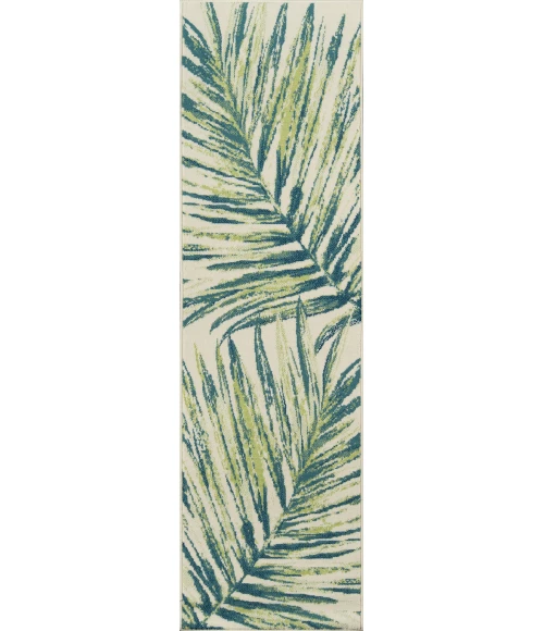 Momeni Baja Area Rug BAJ27 Palm Leaf Green 3'11 X 5'7