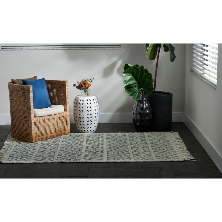 Momeni Boulder Bou-4 Blue Area Rug 8 ft. X 10 ft. Rectangle