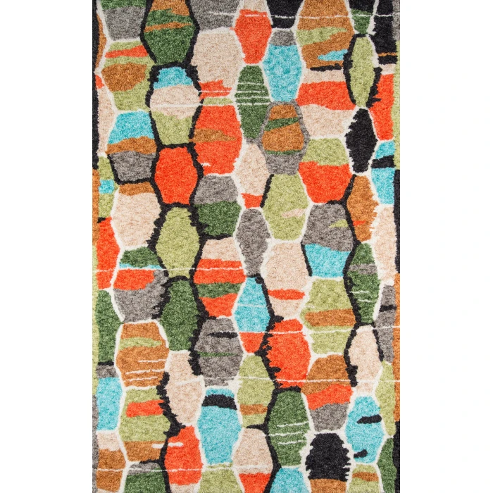Momeni Bungalow Area Rug BUN-3 Tiles Multi 7'6 X 9'6